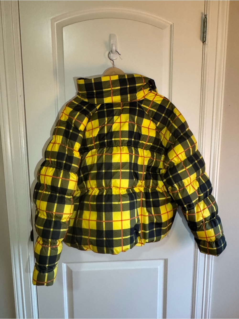 Nike Yellow & Black Plaid Puffer Jacket - Picture 3 of 3